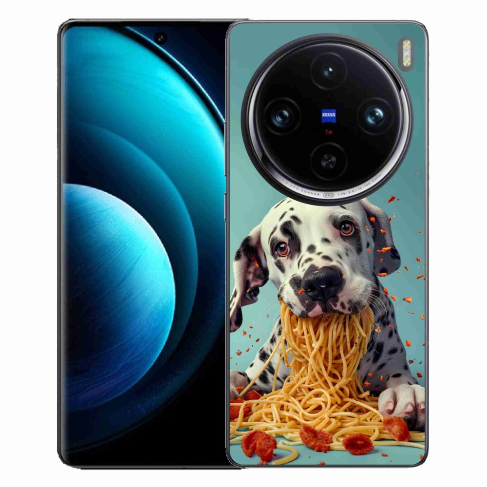 Gelový kryt mmCase na Vivo X100 Pro 5G - dalmatin a špagety