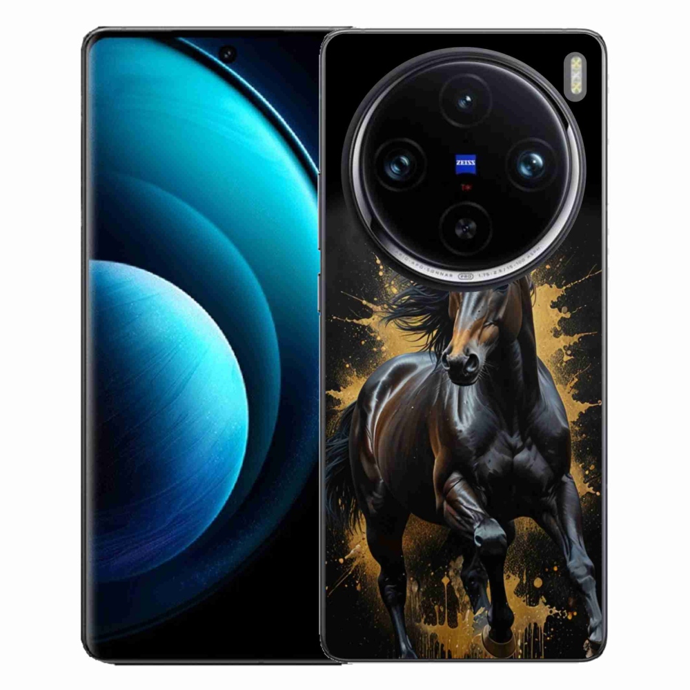 Gelový kryt mmCase na Vivo X100 Pro 5G - elegantní černý hřebec