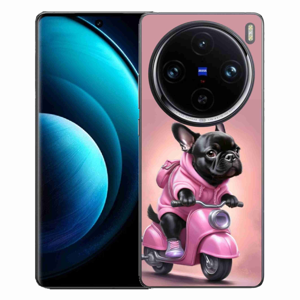 Gelový kryt mmCase na Vivo X100 Pro 5G - francouzský buldoček na skútru