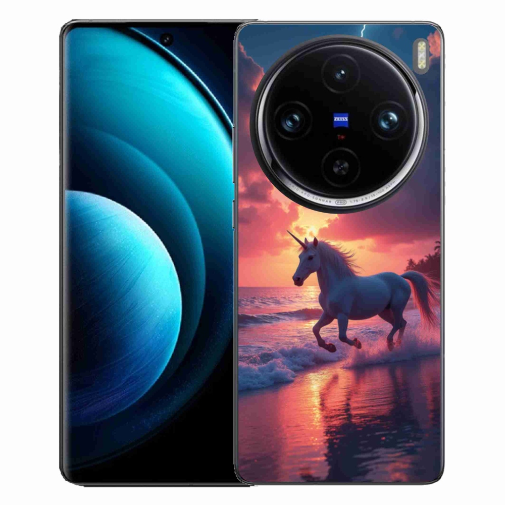Gelový kryt mmCase na Vivo X100 Pro 5G - jednorožec na pláži