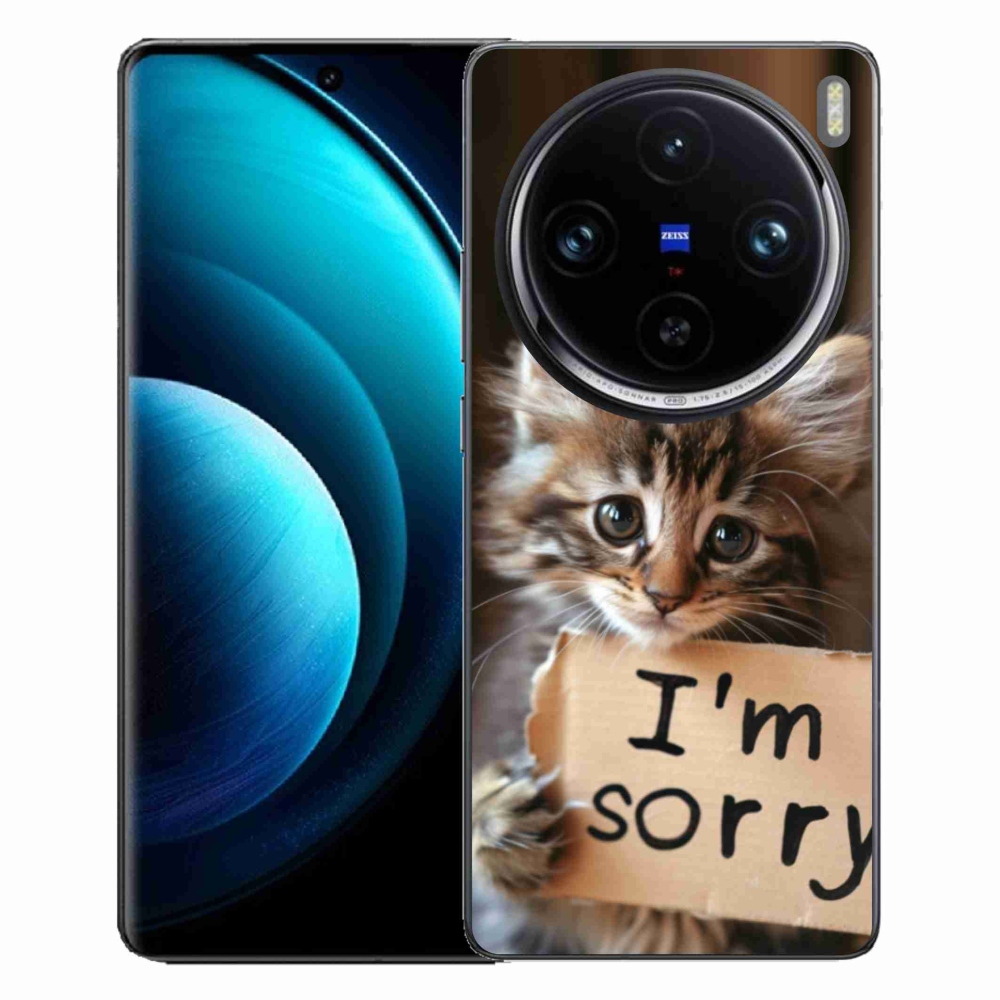 Gelový kryt mmCase na Vivo X100 Pro 5G - kočíčí omluva