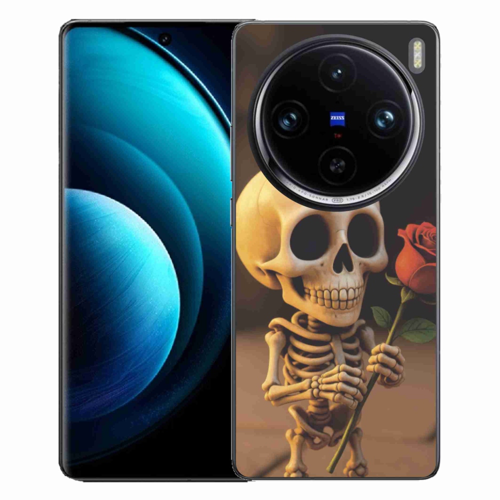 Gelový kryt mmCase na Vivo X100 Pro 5G - kostlivec s růží