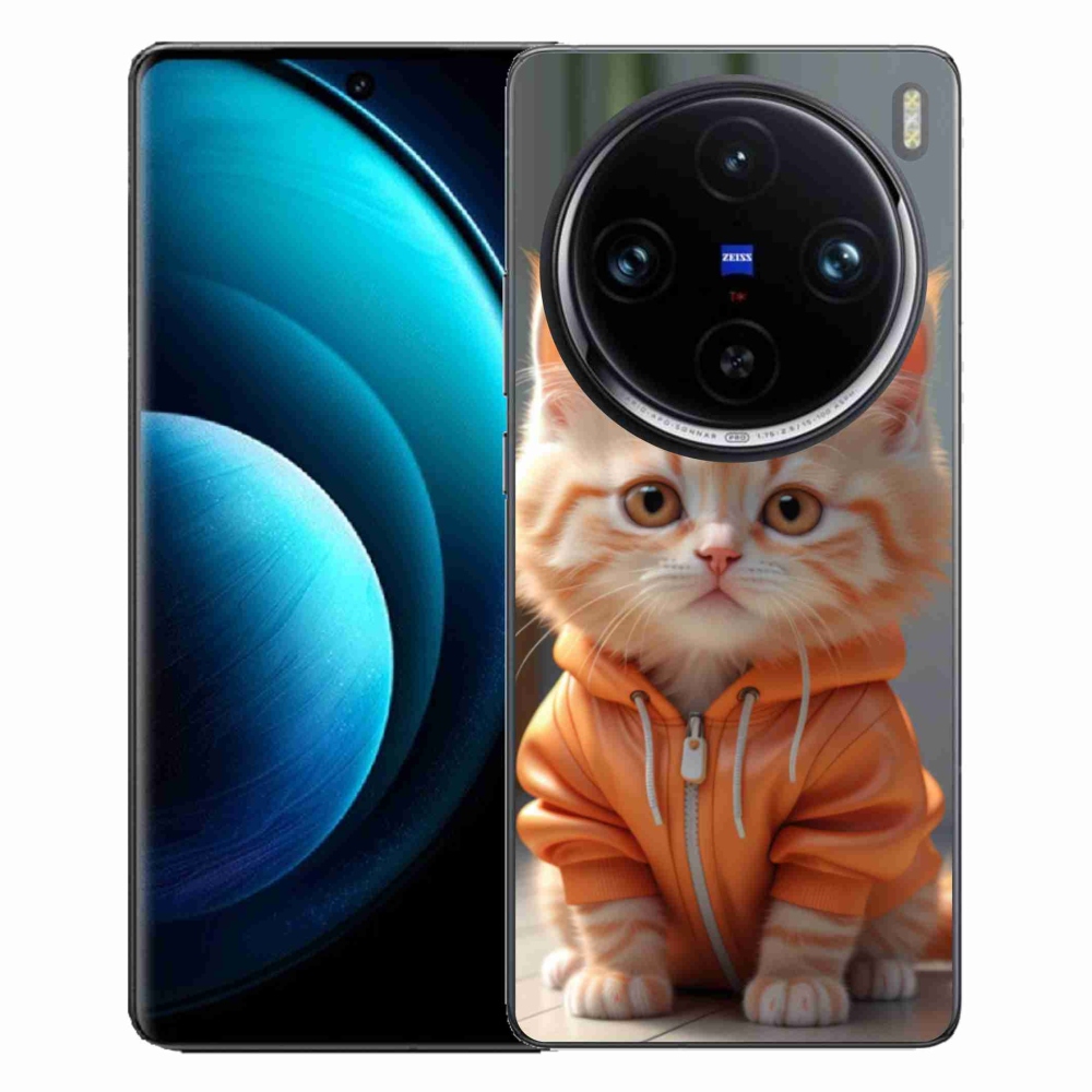 Gelový kryt mmCase na Vivo X100 Pro 5G - kotě v mikině