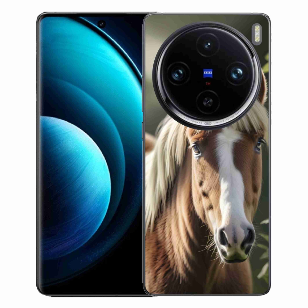 Gelový kryt mmCase na Vivo X100 Pro 5G - kůň se světlou hřívou