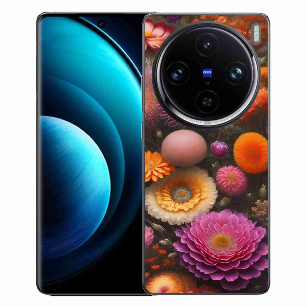 Gelový kryt mmCase na Vivo X100 Pro 5G - květinová kompozice