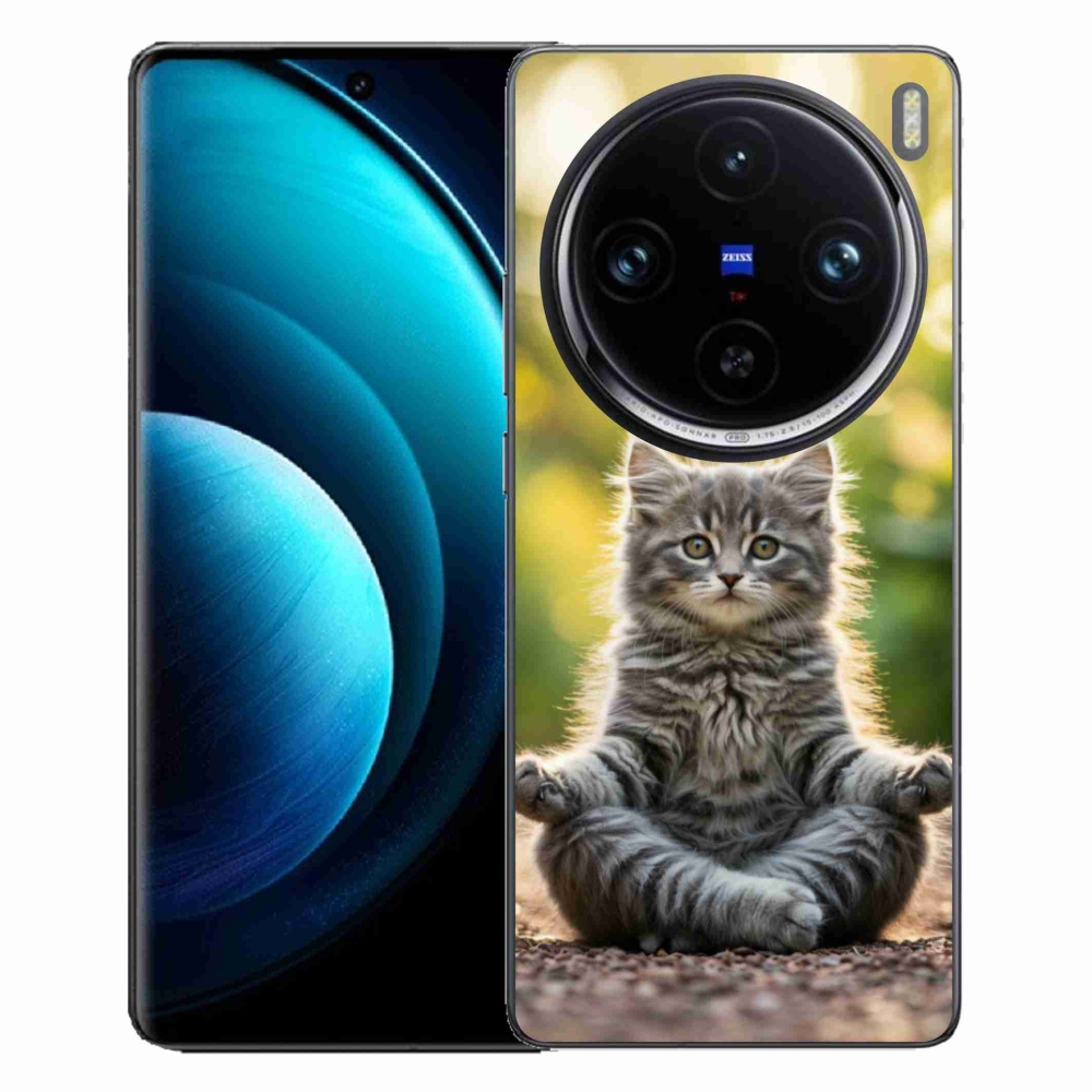 Gelový kryt mmCase na Vivo X100 Pro 5G - meditující kotě