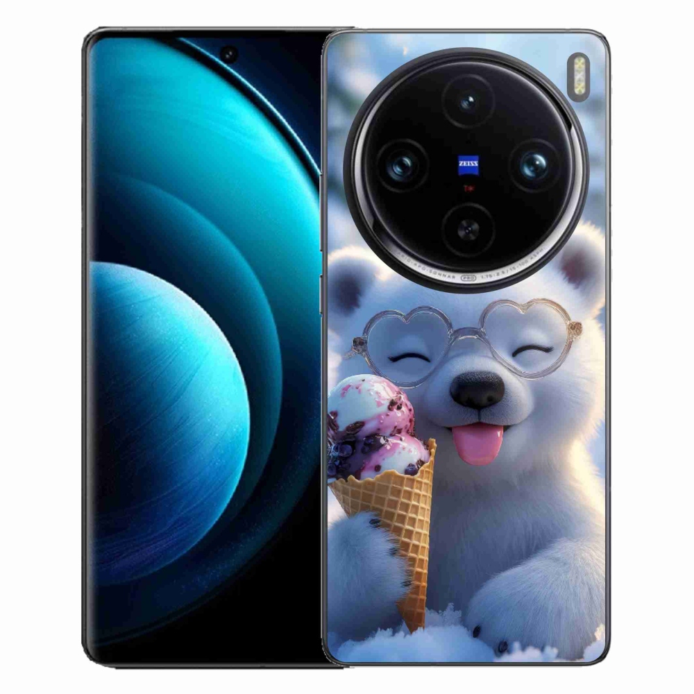 Gelový kryt mmCase na Vivo X100 Pro 5G - medvídek se zmrzlinou