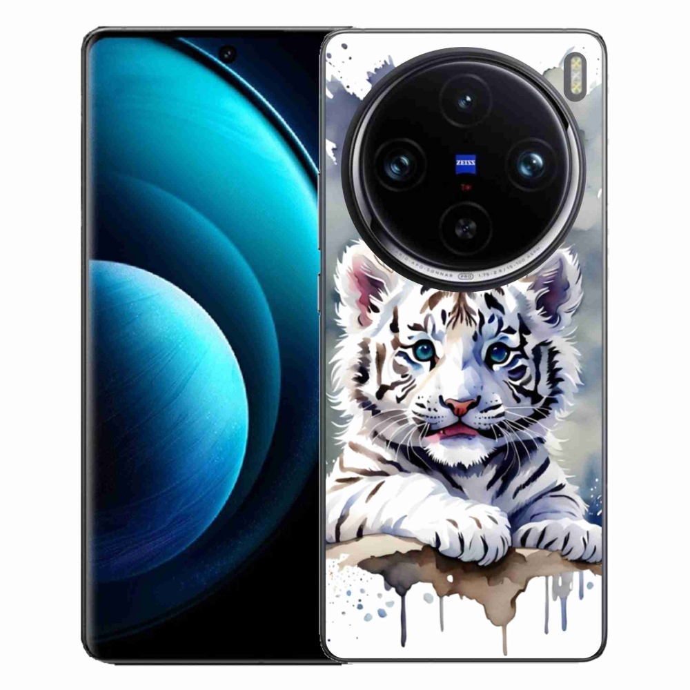 Gelový kryt mmCase na Vivo X100 Pro 5G - mládě bílého tygra