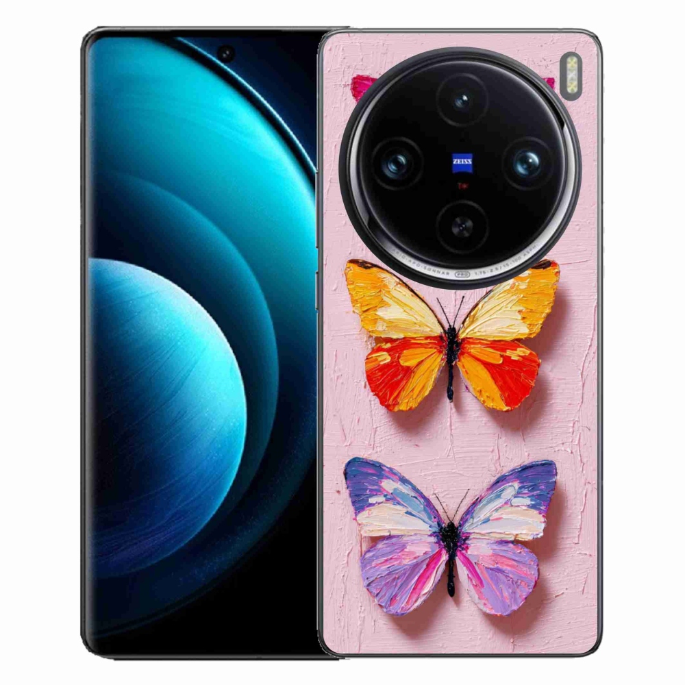 Gelový kryt mmCase na Vivo X100 Pro 5G - motýlí trojice