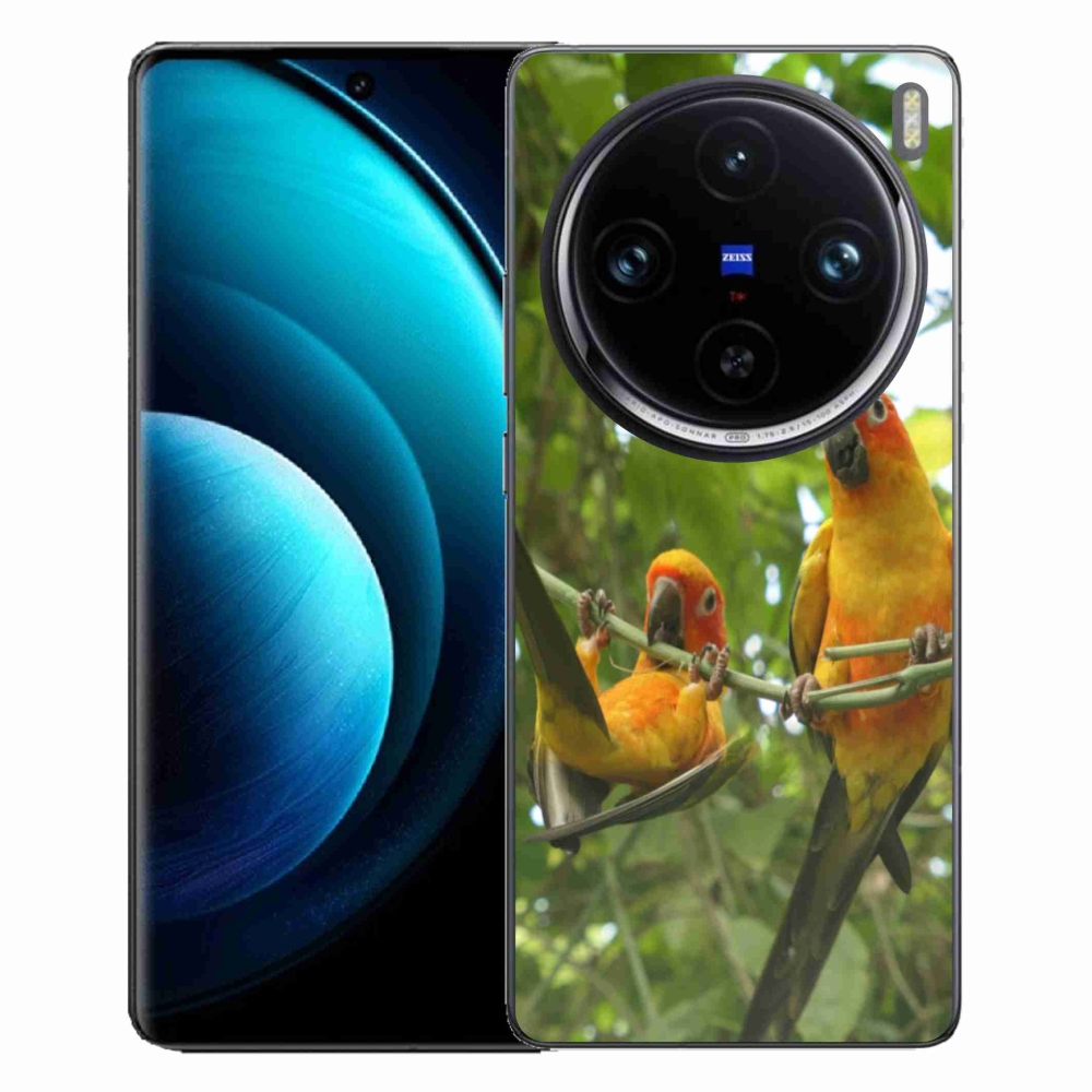 Gelový kryt mmCase na Vivo X100 Pro 5G - papoušci aratingy
