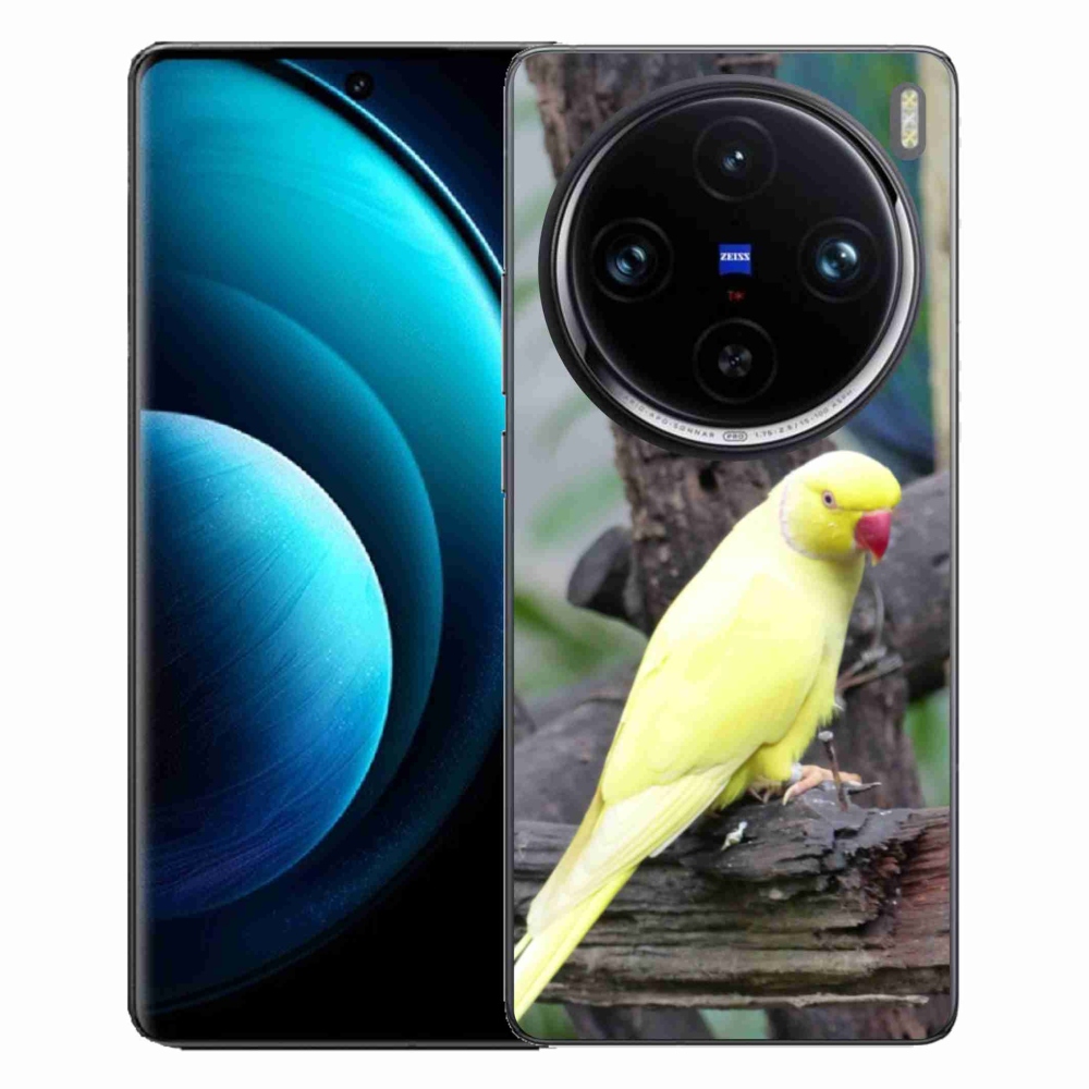 Gelový kryt mmCase na Vivo X100 Pro 5G - papoušek alexandr žlutý