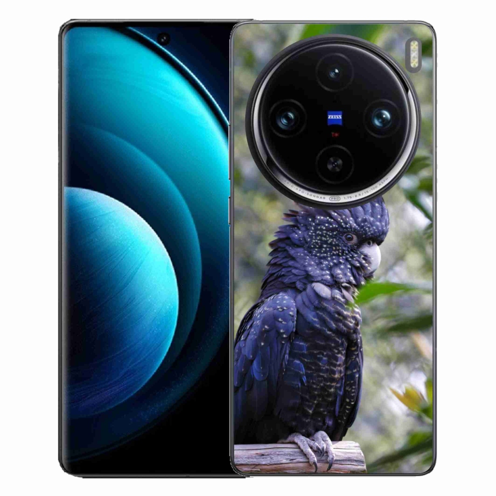 Gelový kryt mmCase na Vivo X100 Pro 5G - papoušek kakadu černý