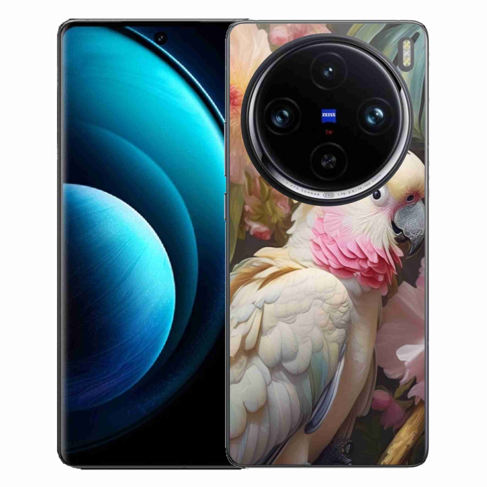 Gelový kryt mmCase na Vivo X100 Pro 5G - papoušek kakadu růžový 2
