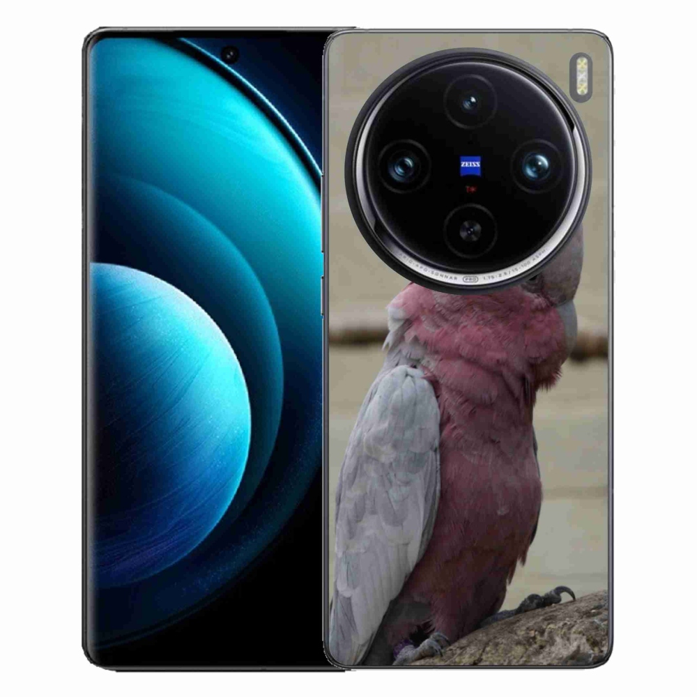 Gelový kryt mmCase na Vivo X100 Pro 5G - papoušek kakadu růžový