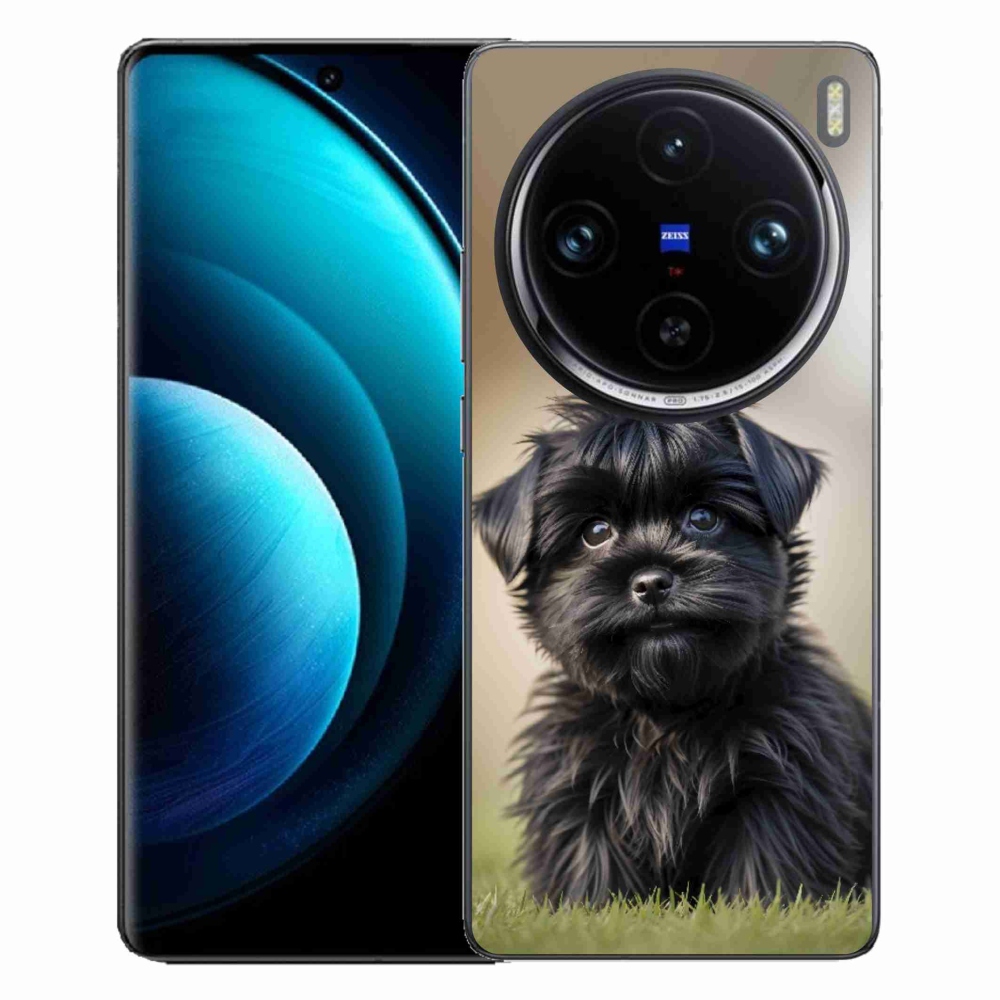 Gelový kryt mmCase na Vivo X100 Pro 5G - roztomilý černý pejsek