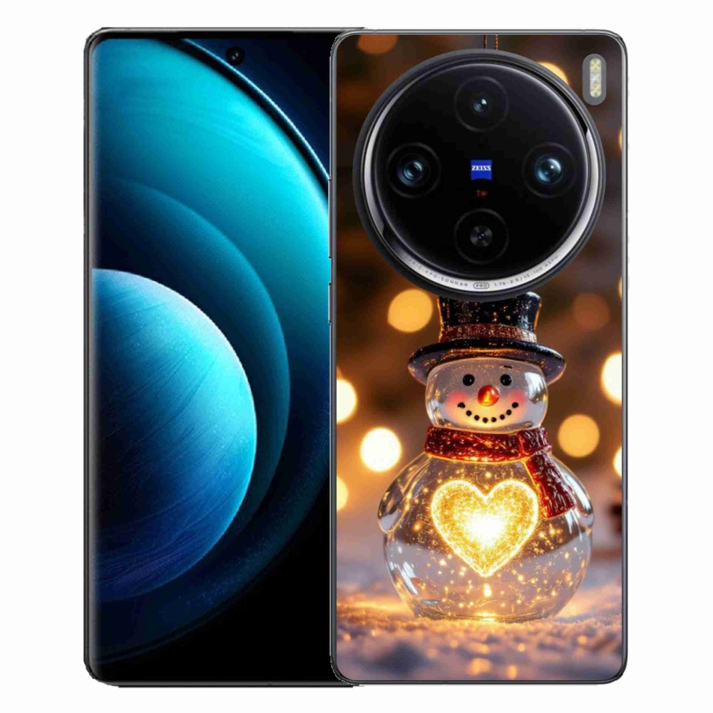 Gelový kryt mmCase na Vivo X100 Pro 5G - svítící vánoční sněhulák