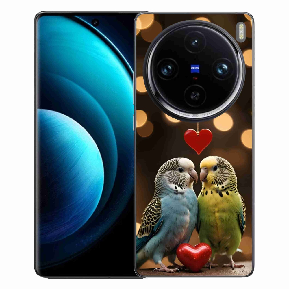 Gelový kryt mmCase na Vivo X100 Pro 5G - zamilovaní papoušci