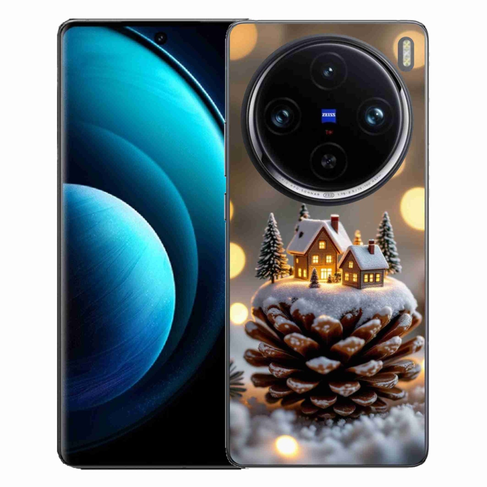 Gelový kryt mmCase na Vivo X100 Pro 5G - zimní vesnička