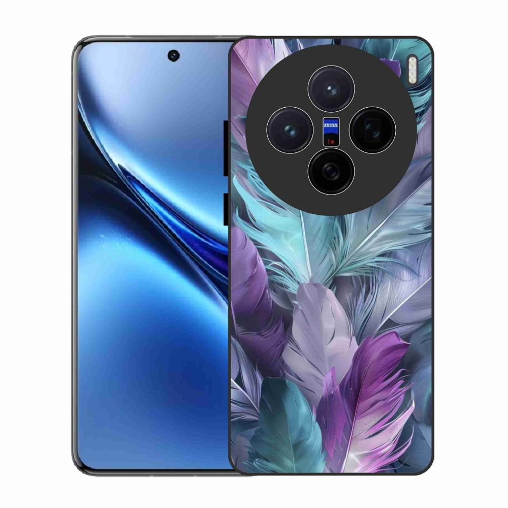 Gelový kryt mmCase na Vivo X200 5G - barevné peří 2