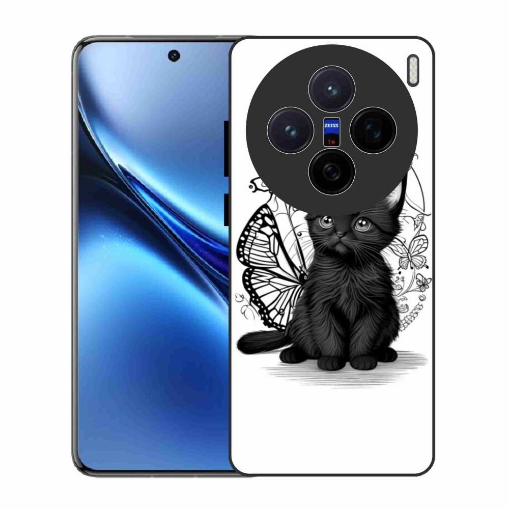 Gelový kryt mmCase na Vivo X200 5G - černé kotě