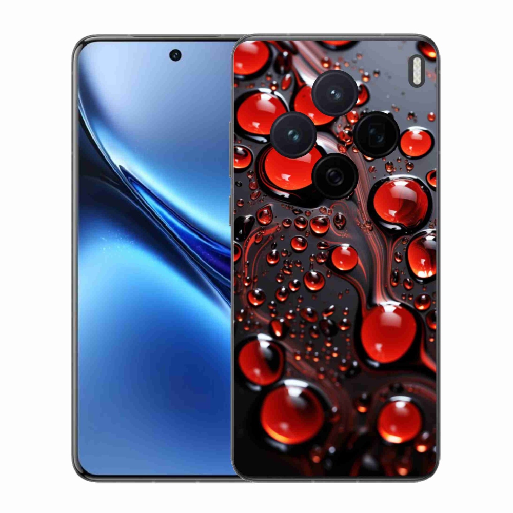 Gelový kryt mmCase na Vivo X200 5G - červené kapky 2