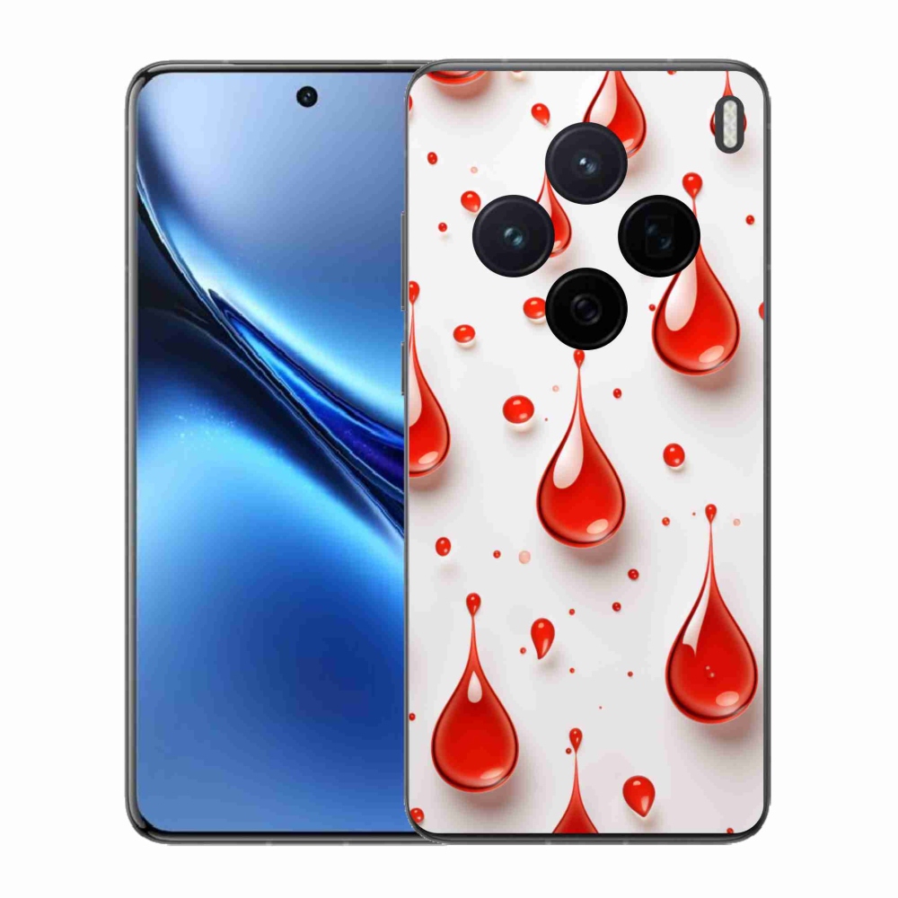 Gelový kryt mmCase na Vivo X200 5G - červené kapky