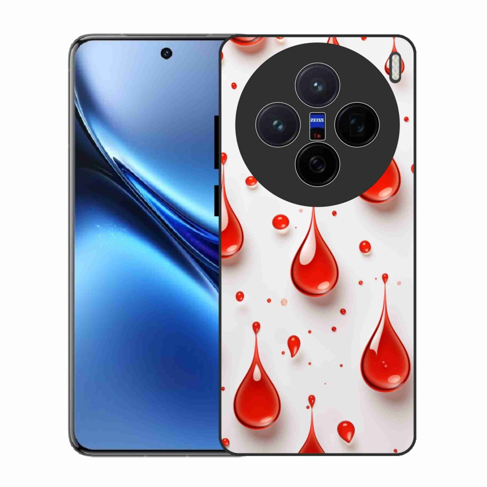 Gelový kryt mmCase na Vivo X200 5G - červené kapky