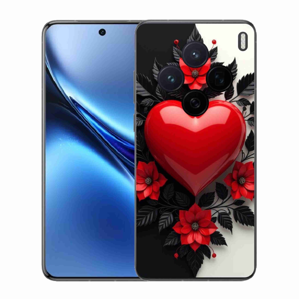 Gelový kryt mmCase na Vivo X200 5G - červené srdce