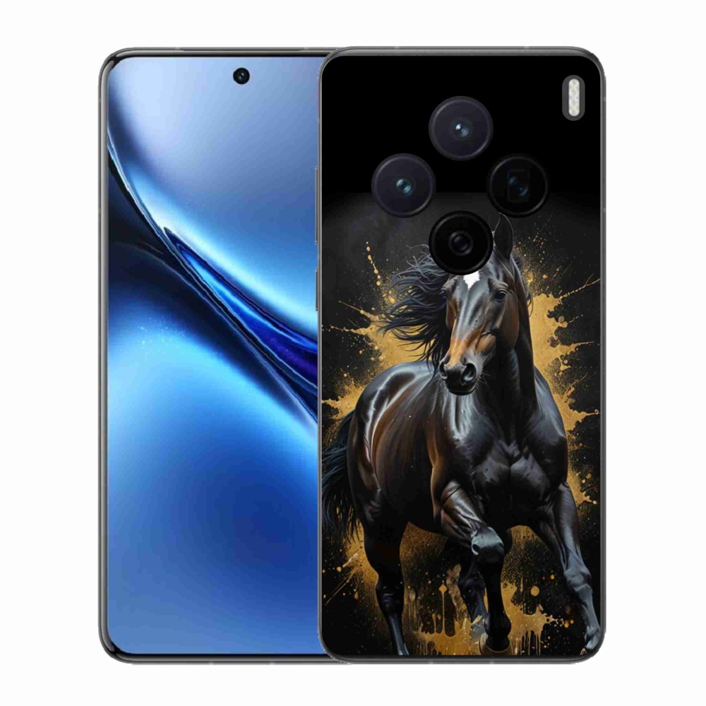 Gelový kryt mmCase na Vivo X200 5G - elegantní černý hřebec