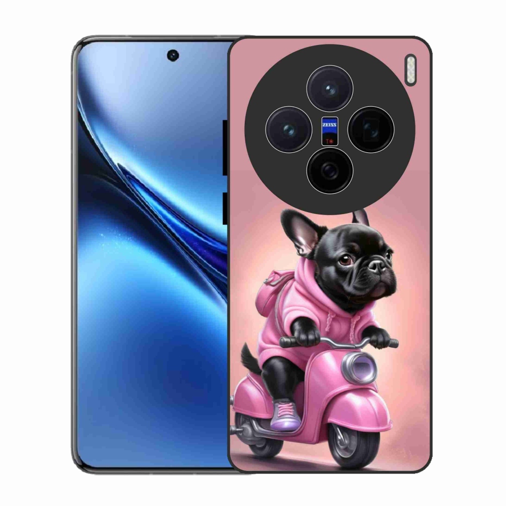 Gelový kryt mmCase na Vivo X200 5G - francouzský buldoček na skútru