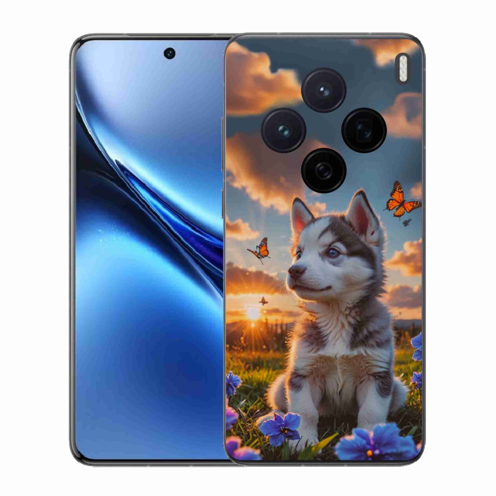 Gelový kryt mmCase na Vivo X200 5G - husky při západu slunce