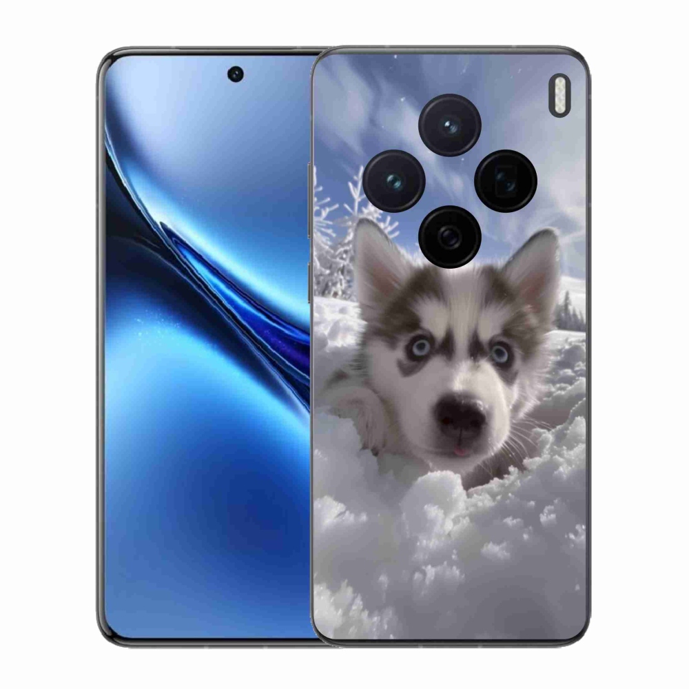 Gelový kryt mmCase na Vivo X200 5G - husky ve sněhu