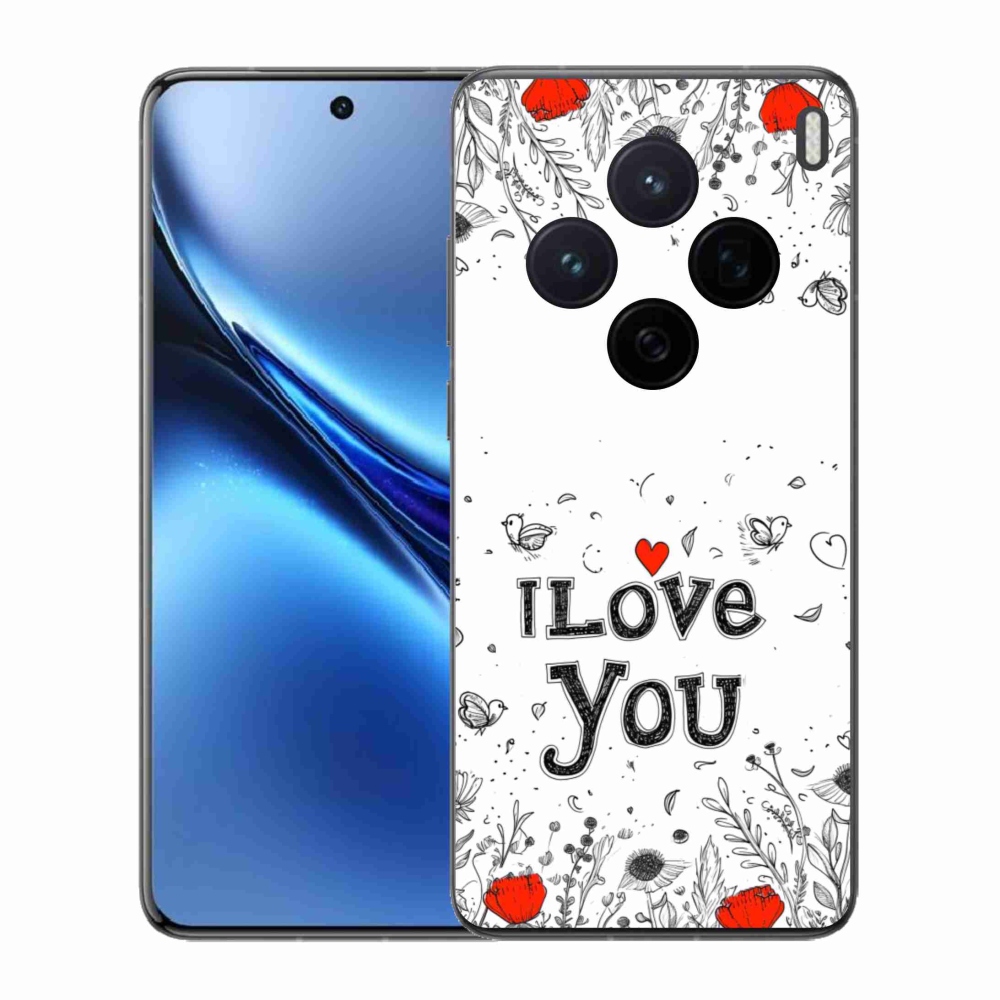 Gelový kryt mmCase na Vivo X200 5G - I love you bílé pozadí