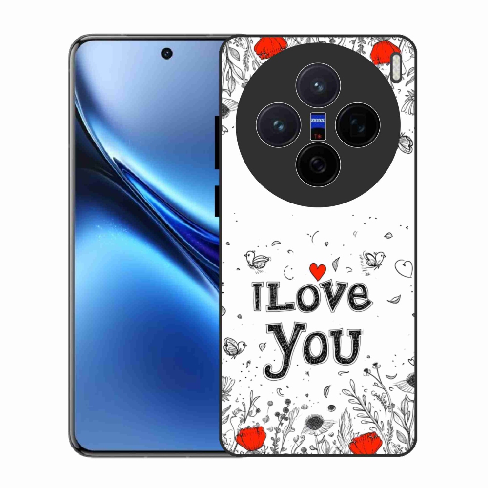Gelový kryt mmCase na Vivo X200 5G - I love you bílé pozadí