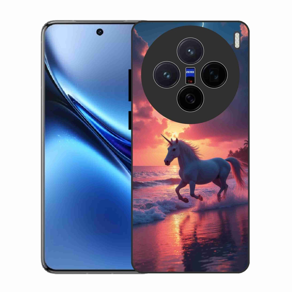 Gelový kryt mmCase na Vivo X200 5G - jednorožec na pláži