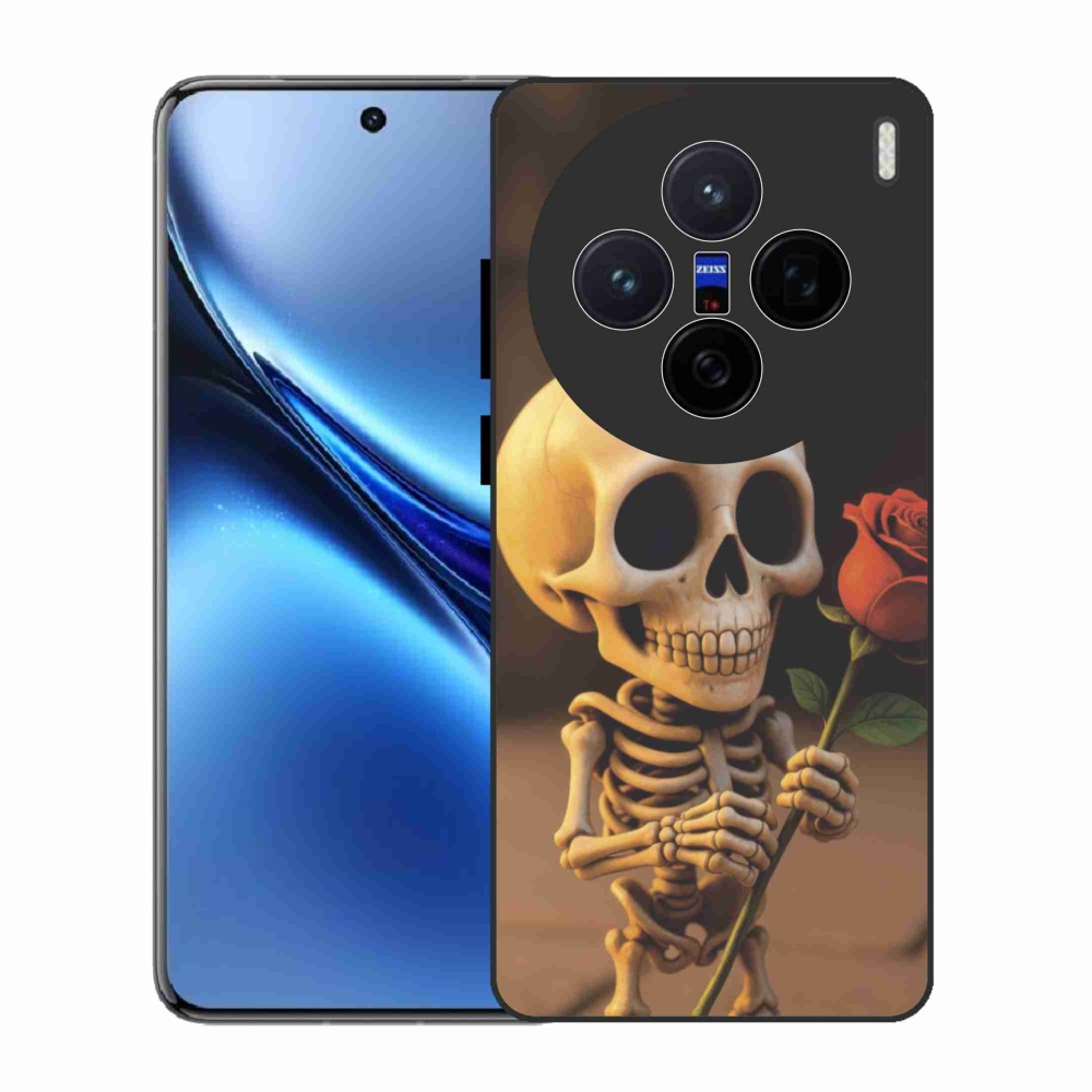 Gelový kryt mmCase na Vivo X200 5G - kostlivec s růží