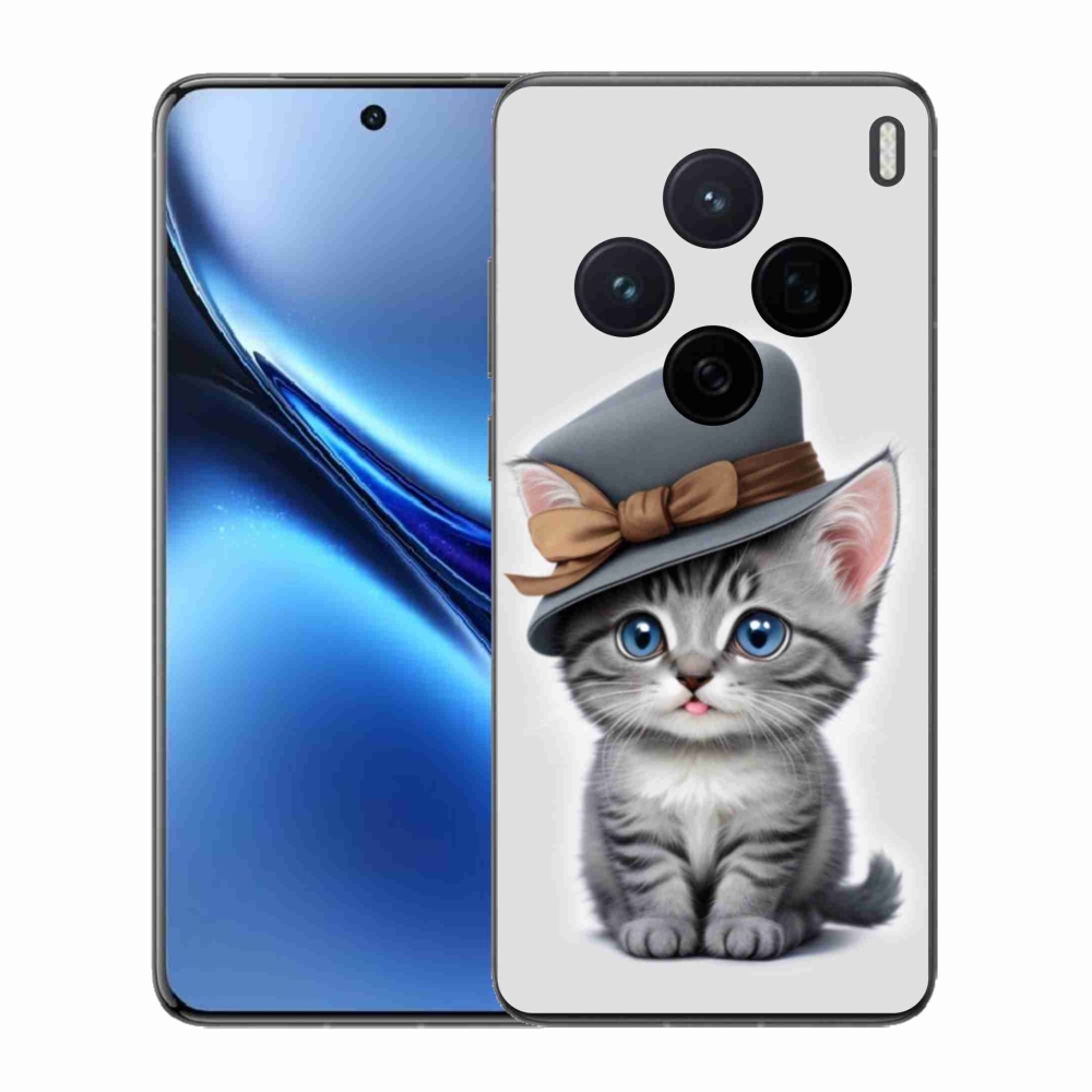 Gelový kryt mmCase na Vivo X200 5G - kotě s kloboukem