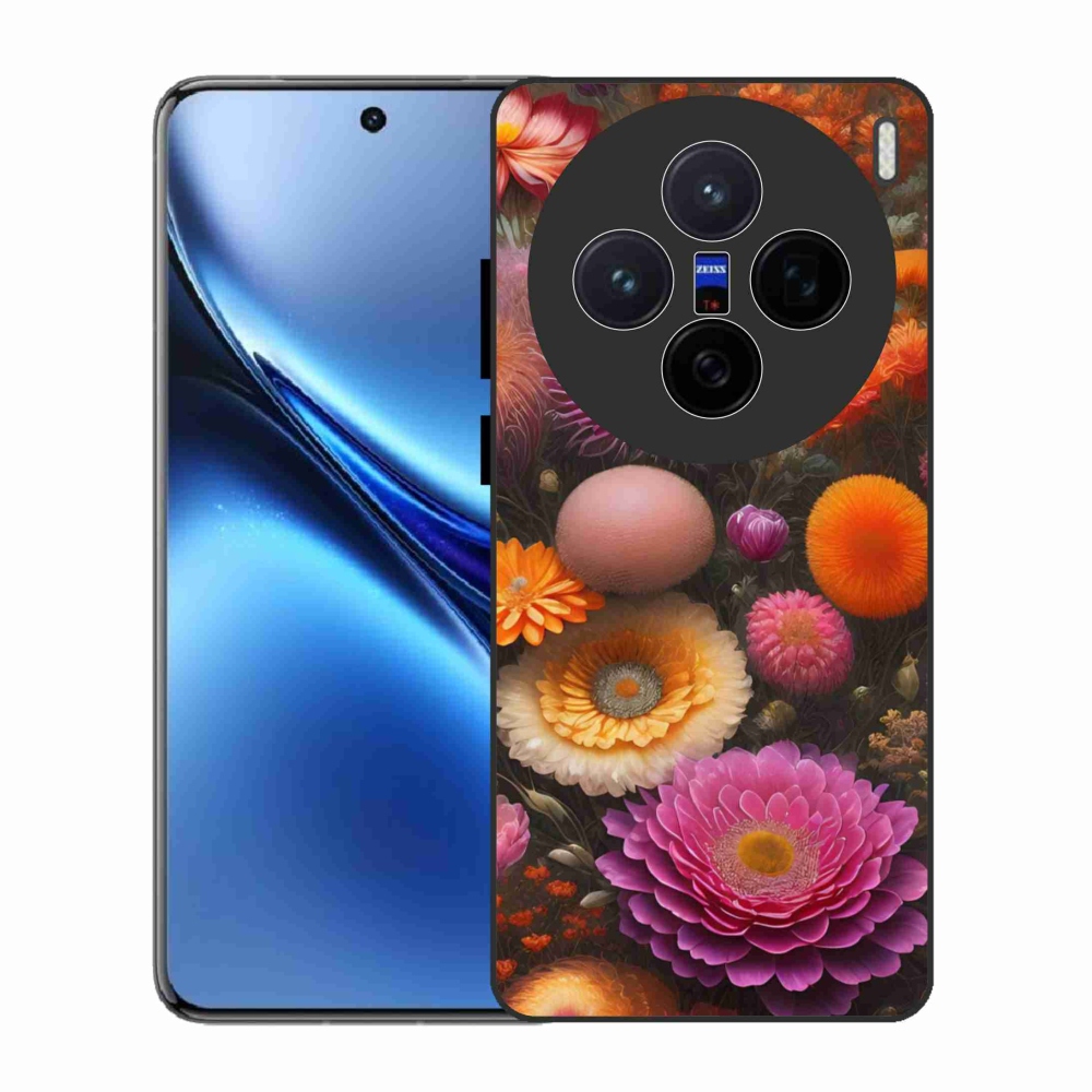 Gelový kryt mmCase na Vivo X200 5G - květinová kompozice