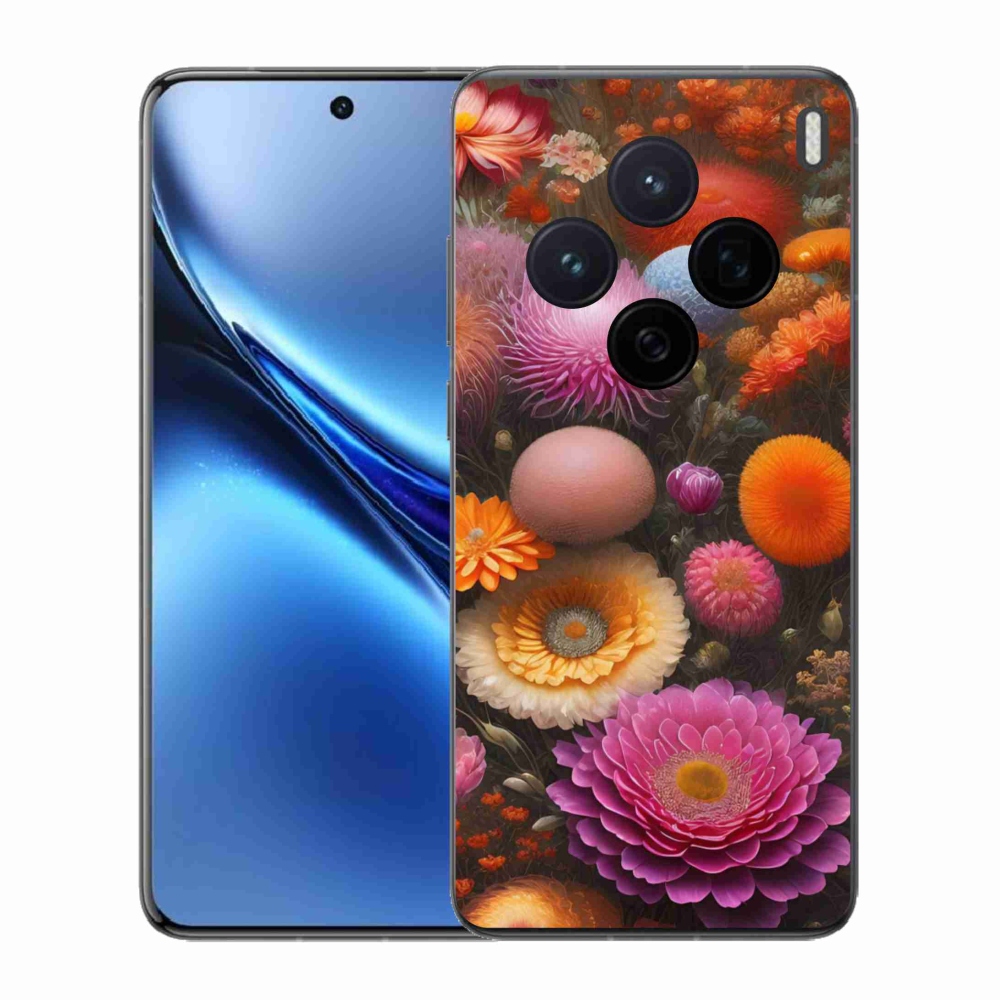 Gelový kryt mmCase na Vivo X200 5G - květinová kompozice