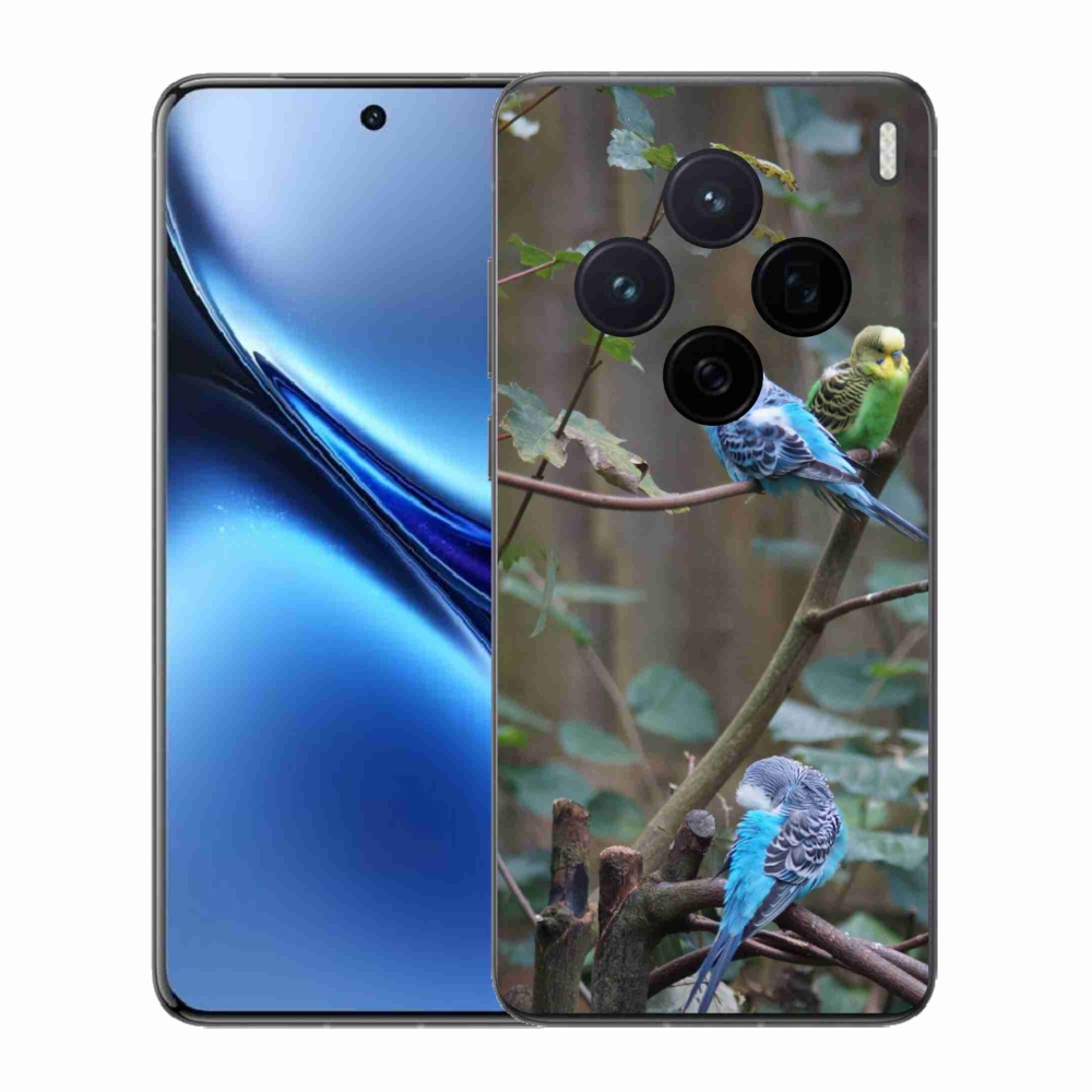 Gelový kryt mmCase na Vivo X200 5G - papoušci na větvi