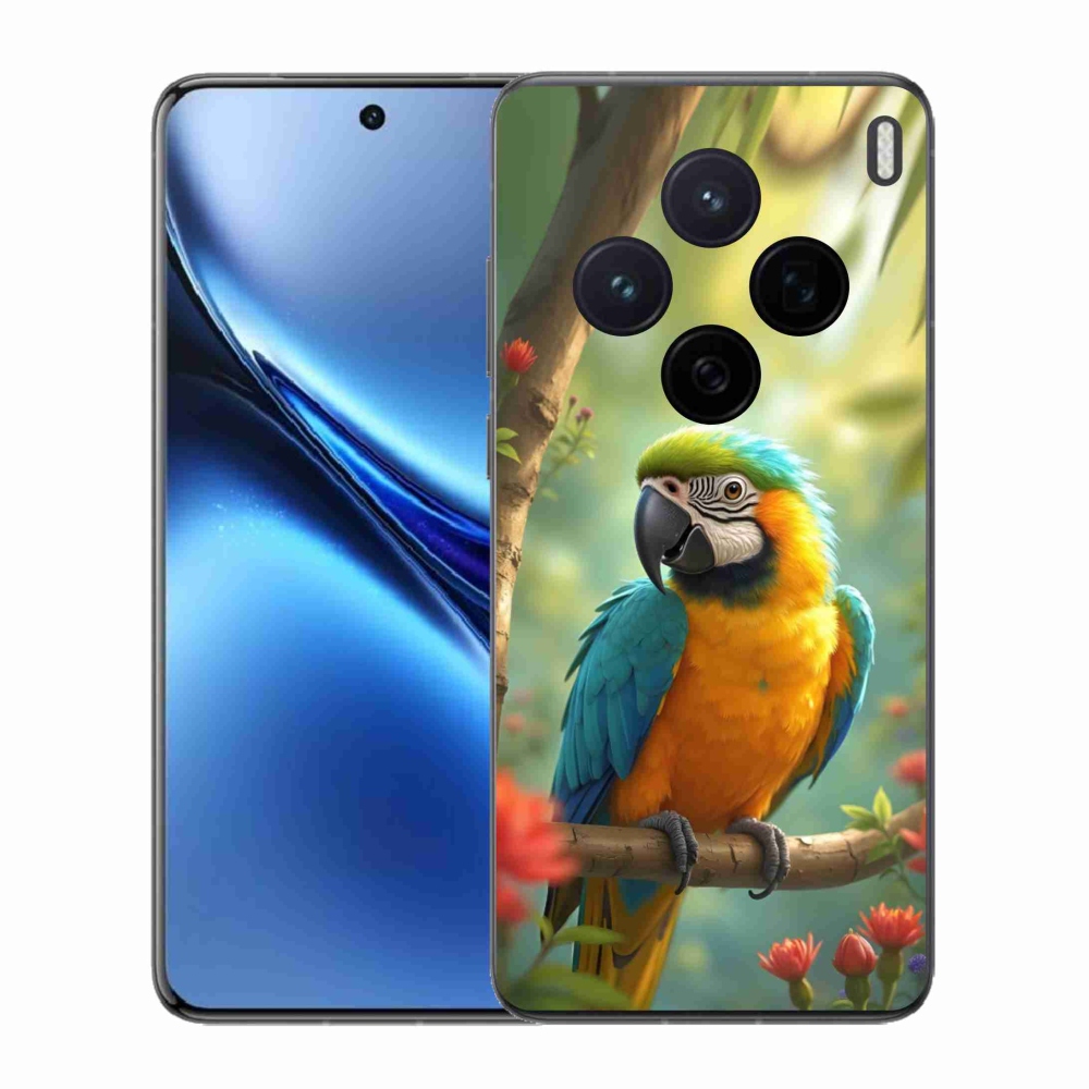 Gelový kryt mmCase na Vivo X200 5G - papoušek ara modrožlutá