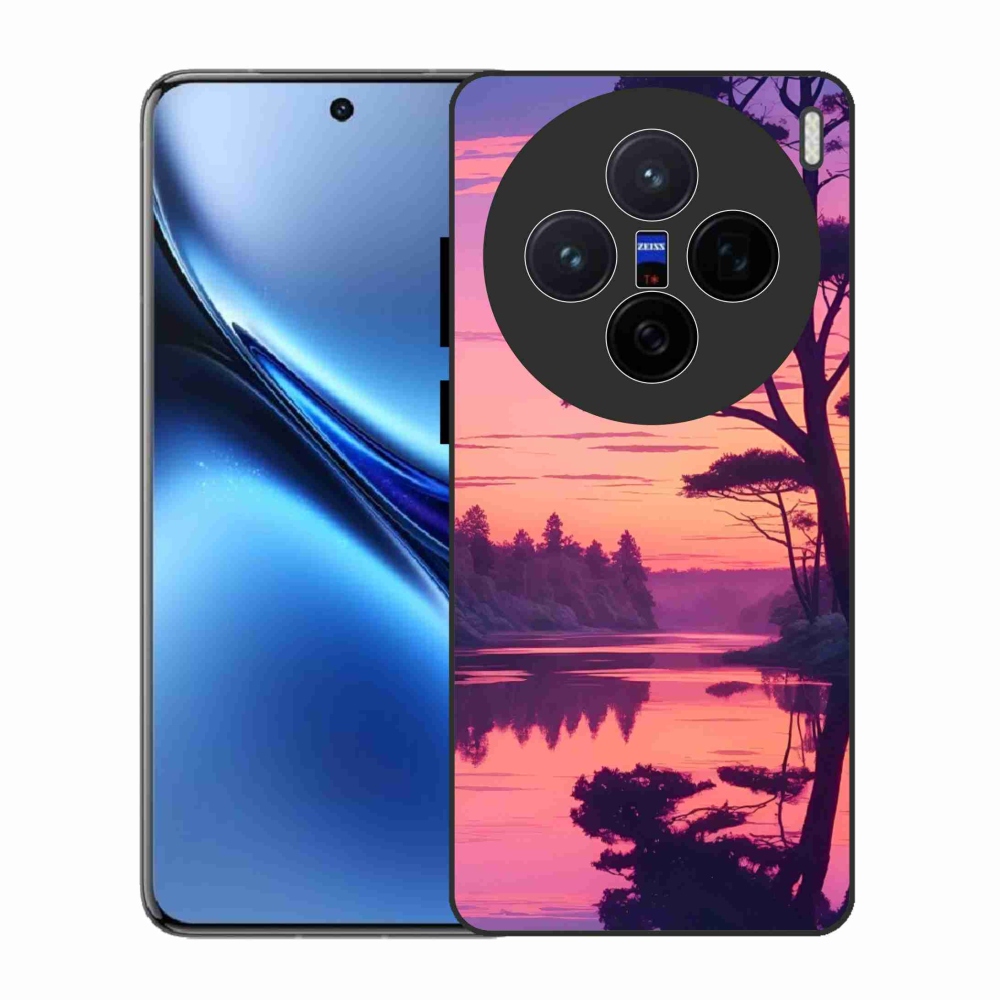 Gelový kryt mmCase na Vivo X200 5G - západ slunce nad jezerem