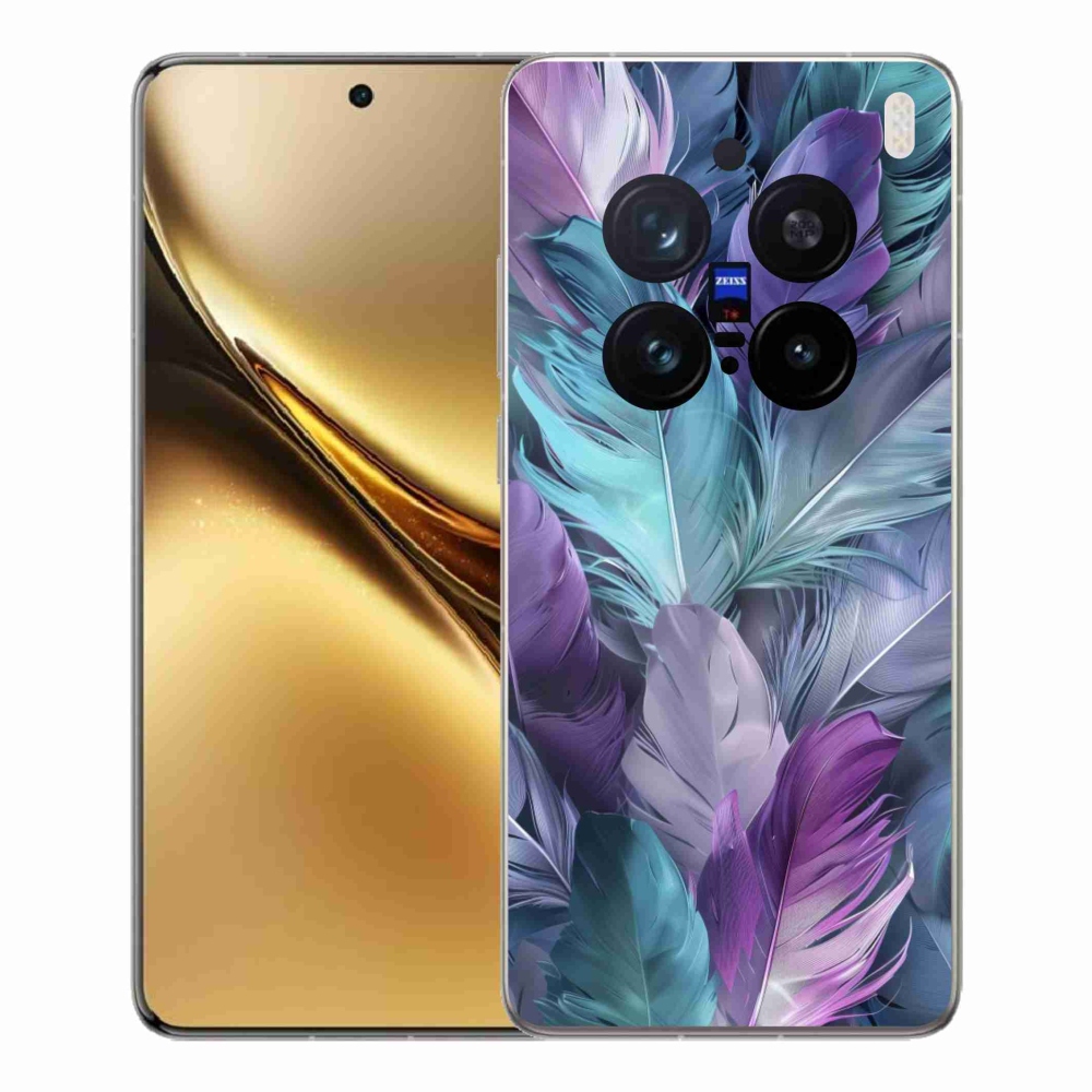Gelový kryt mmCase na Vivo X200 Pro 5G - barevné peří 2