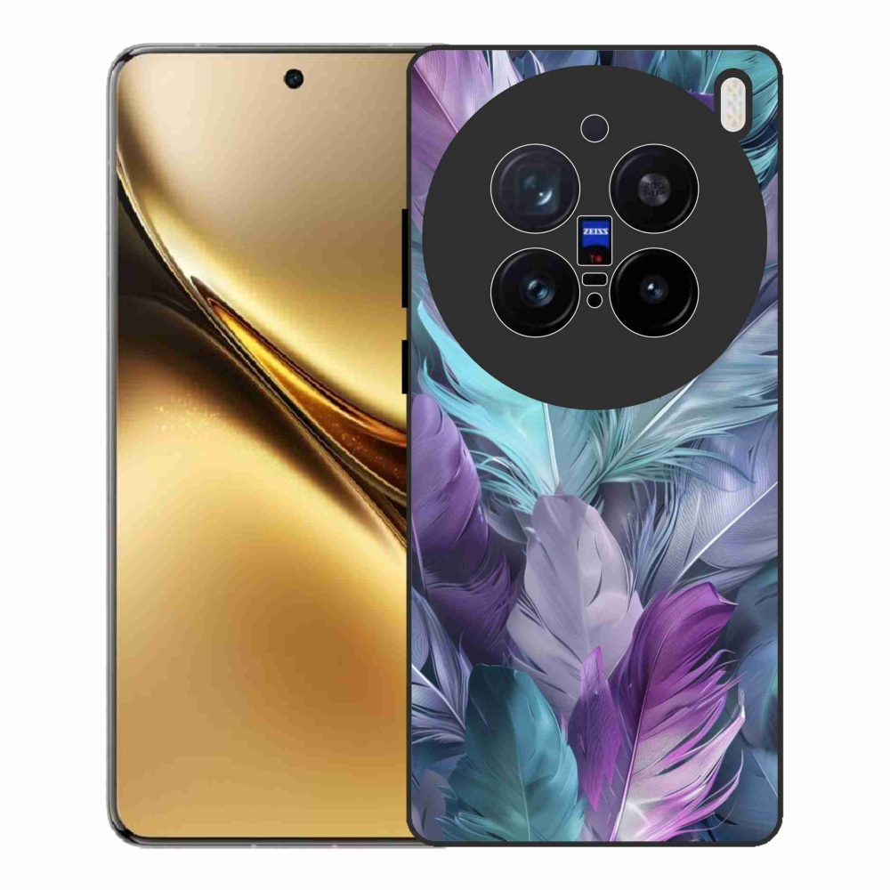 Gelový kryt mmCase na Vivo X200 Pro 5G - barevné peří 2