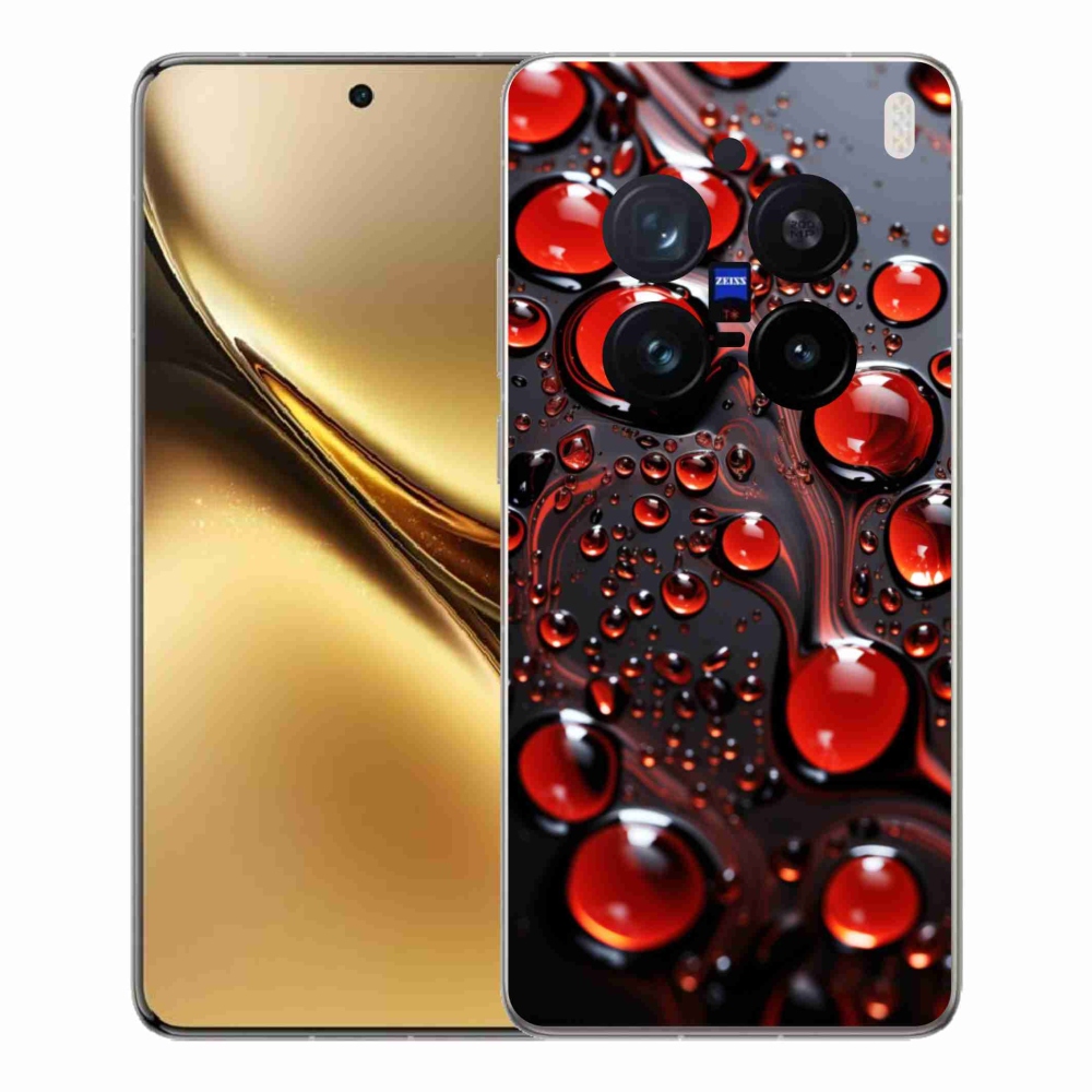 Gelový kryt mmCase na Vivo X200 Pro 5G - červené kapky 2