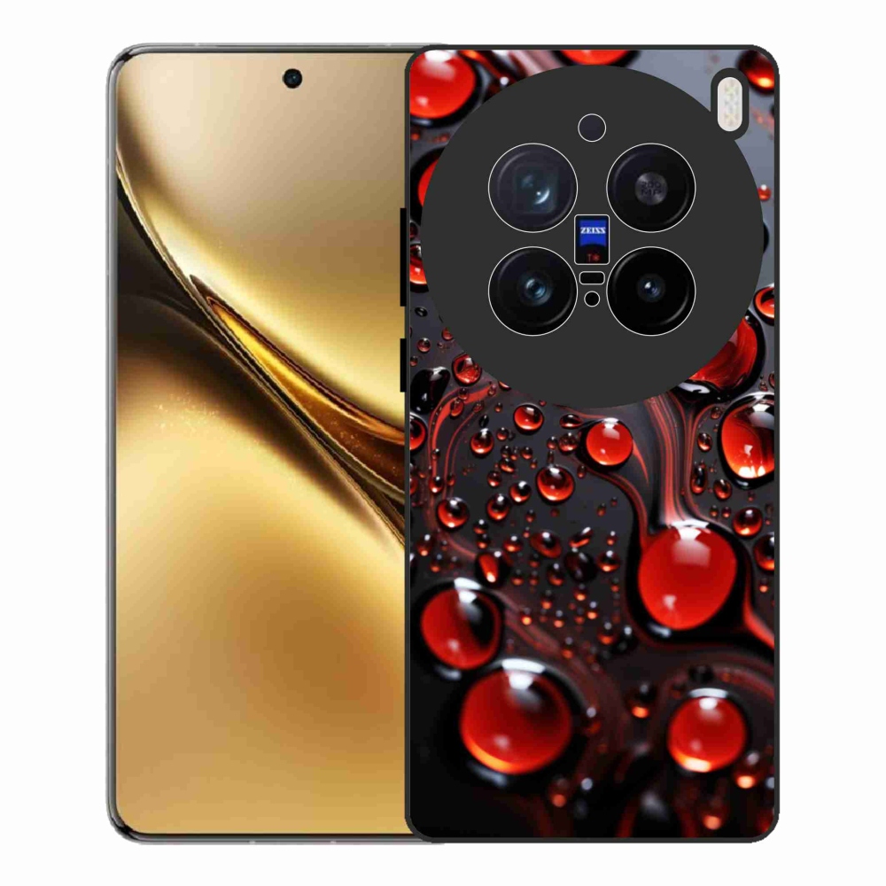Gelový kryt mmCase na Vivo X200 Pro 5G - červené kapky 2