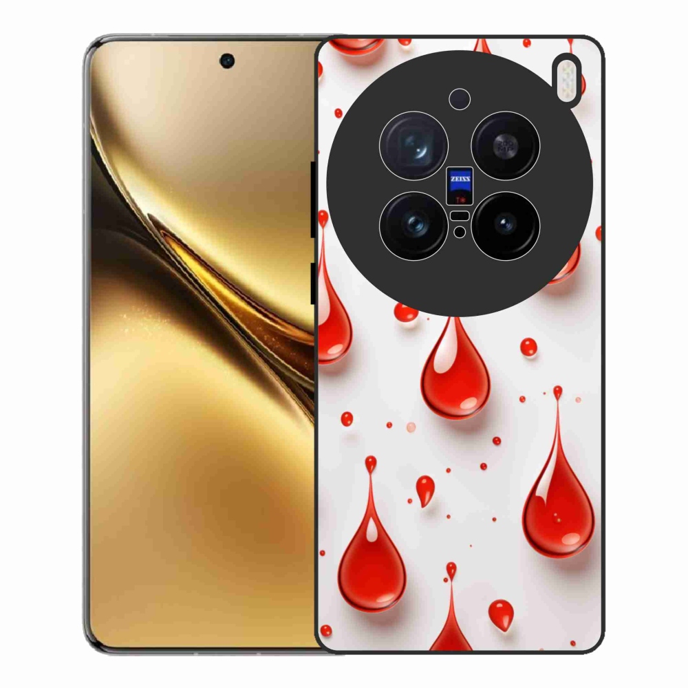 Gelový kryt mmCase na Vivo X200 Pro 5G - červené kapky