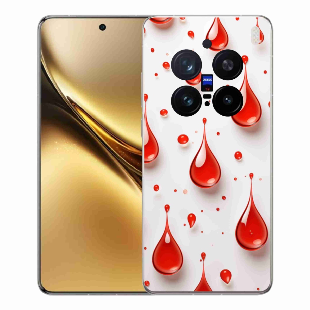 Gelový kryt mmCase na Vivo X200 Pro 5G - červené kapky