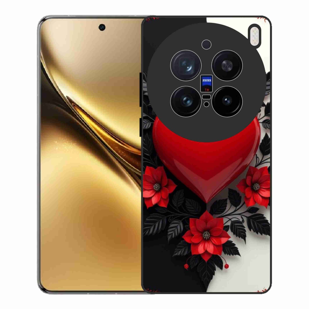 Gelový kryt mmCase na Vivo X200 Pro 5G - červené srdce