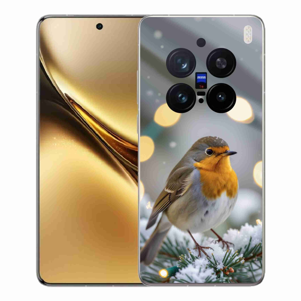 Gelový kryt mmCase na Vivo X200 Pro 5G - červenka v zimě